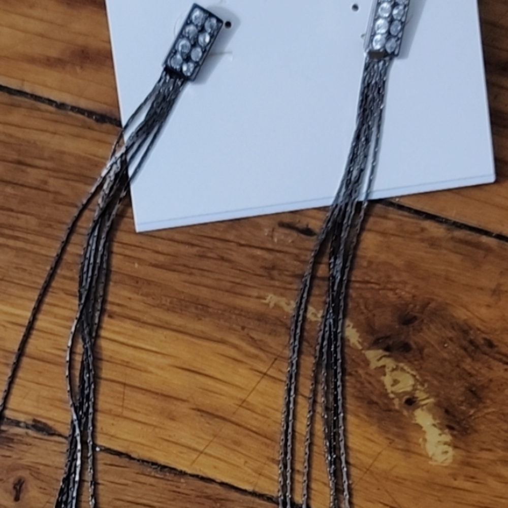 Elegant Black and Silver Dangle Earrings